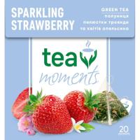 Чай Tea Moments Sparkling Strawberry зелений 20х1.8 г пірамідки Фото