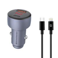 Зарядное устройство Armorstandart AR-C43 Type-C PD30W + USB QC 3.0 Grey + cable Ligh Фото