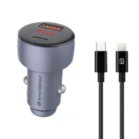 Зарядний пристрій Armorstandart AR-C43 Type-C PD30W + USB QC 3.0 Grey + cable Ligh Фото