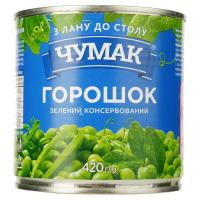 Овощная консервация Чумак Горошек зеленый 420 г Фото