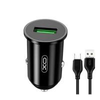 Зарядное устройство XO USB QC3.0 18W + cable USB to Micro 5P black Фото