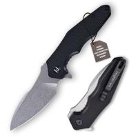 Нож Hightron Mini Ventura, D2, G10, чорний, сталевий stonewash Фото