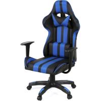 Кресло игровое Аклас Стрек Light ANF Синий (PU-черный/синий) Фото
