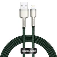 Дата кабель Baseus USB 2.0 AM to Lightning 2.0m 2.4A metal green Фото