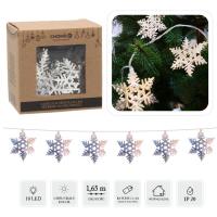 Гирлянда Chomik Сніжинки сталь 10 LED, теплий білий, IP20, 3хАА Фото