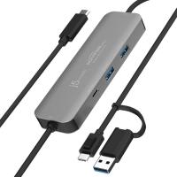Концентратор J5create USB-C + USB A to 2xUSB + USB-C switch hub Фото