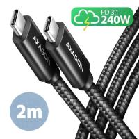 Дата кабель AXAGON USB-C to USB-C 2.0m USB 2.0 PD 240W 5A black Фото