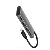 Концентратор AXAGON USB-C to 2xUSB-A + 2xUSB-C 10Gbps 0.13m gray Фото