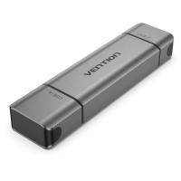 Зчитувач флеш-карт Vention USB 3.0 AM/USB-C to SD+TF Gray Dual Drive Letter A Фото