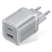 Зарядное устройство Vention 1xUSB-C PD70W + 1xUSB QC3.0 22.5W GaN transparent Фото