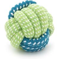 Игрушка для собак Voltronic Веревка-апорт с узлами форма шара с петлей d 6 см Фото