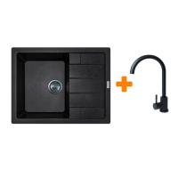 Мийка кухонна Adamant Anila чорний + змішувач Фото