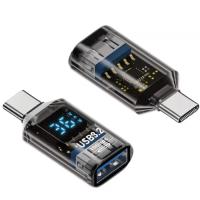 Переходник XoKo OTG USB 3.2 AF to USB-C M 10Gbps QC 36W with displ Фото