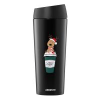 Термокружка Ardesto Coffee Time Reindeer 450мл, нержавіюча сталь, чорн Фото