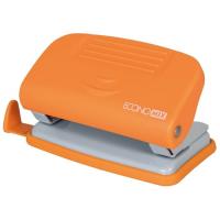 Діркопробивач Economix пластиковий з лінійкою, до 10 аркушів помаранчевий Фото