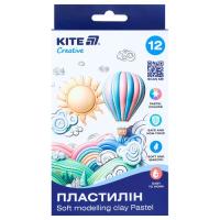 Пластилин Kite Creative Pastel восковий, 12 кольорів, 200 г Фото