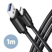 Дата кабель AXAGON USB 3.2 AM to USB-C 1.0m black Фото