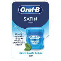 Зубна нитка Oral-B Satin Tape М'ятна Вощена 50 м Фото
