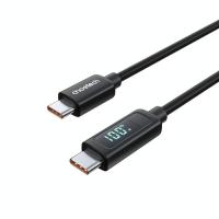 Дата кабель Choetech USB-C to USB-C 1.2m PD100W digital display silicon Фото