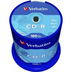 Диск CD Verbatim CD-R 700Mb 52x Cake box 100шт Extra Фото