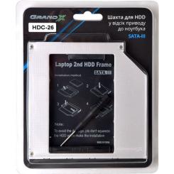 Фрейм-переходник Grand-X HDD 2.5'' to notebook 9.5 mm ODD SATA3 Фото 2