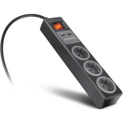 Сетевой удлинитель REAL-EL RS-3 USB CHARGE 1.8m, black Фото 7