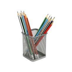 Подставка для ручек Axent square 80х80х100мм, wire mesh, silver Фото 1