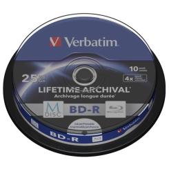 Диск BD Verbatim 25Gb 4x Cake 10pcs Printable M-DISC Фото