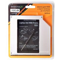 Фрейм-переходник Grand-X HDD 2.5'' to notebook 9.5 mm ODD SATA/mSATA Фото 2