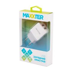 Зарядное устройство Maxxter 2 USB, 5V/2.4A Фото 1