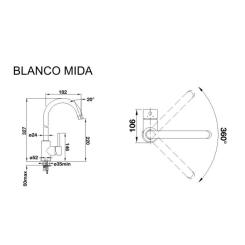 Смеситель Blanco MIDA ХРОМ Фото 1