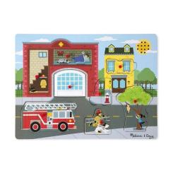Развивающая игрушка Melissa&Doug Звуковой пазл "Пожарная часть" Фото 1