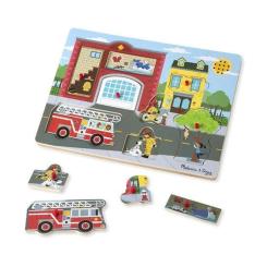 Развивающая игрушка Melissa&Doug Звуковой пазл "Пожарная часть" Фото 3