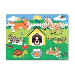 Развивающая игрушка Melissa&Doug Рамка-вкладыш Домашние животные 8 эл Фото 1