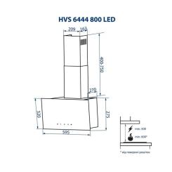 Вытяжка кухонная Minola HVS 6444 BL 800 LED Фото 11
