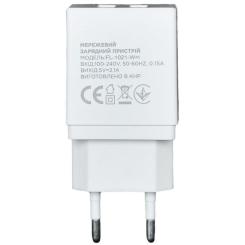 Зарядное устройство Florence 2USB 2A + microUSB cable white Фото