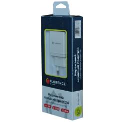Зарядное устройство Florence 2USB 2A + microUSB cable white Фото 3