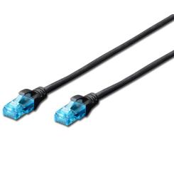 Патч-корд Digitus 0.5м, UTP, cat.5e, CCA, black Фото