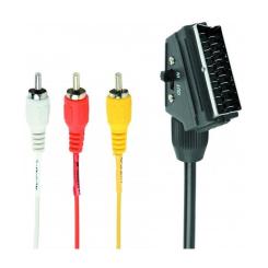 Кабель мультимедийный Cablexpert SCART M to 3xRCA M 1.8m Фото 1