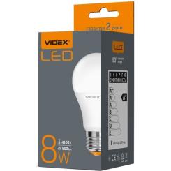 Лампочка Videx A60e 8W E27 4100K 220V Фото 1