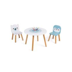 Детский стол Janod и 2 стульчика Мишка и пингвин Фото 1