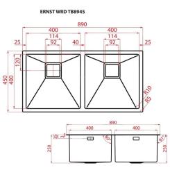 Мойка кухонная Weilor ERNST WRD TB8945 Фото 7