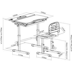 Парта со стулом Cubby Botero Grey Фото 11