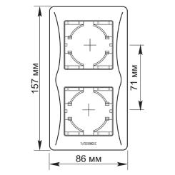 Рамка Videx BINERA черный графит 2 поста Фото 1