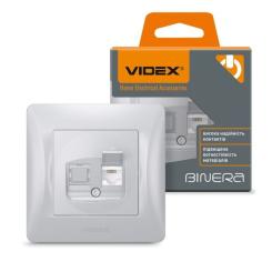 Телефонная розетка Videx BINERA CAT3 сереб Фото 3
