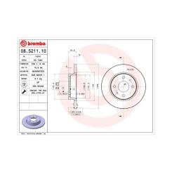 Тормозной диск Brembo 08.5211.10 Фото