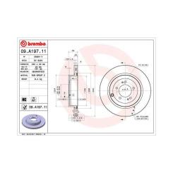 Тормозной диск Brembo 09.A197.11 Фото