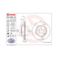 Тормозной диск Brembo 09.A736.11 Фото