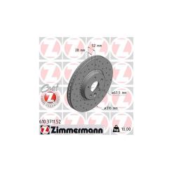Тормозной диск ZIMMERMANN 610.3711.52 Фото