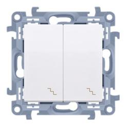 Переключатель Simon 2х, белый Фото